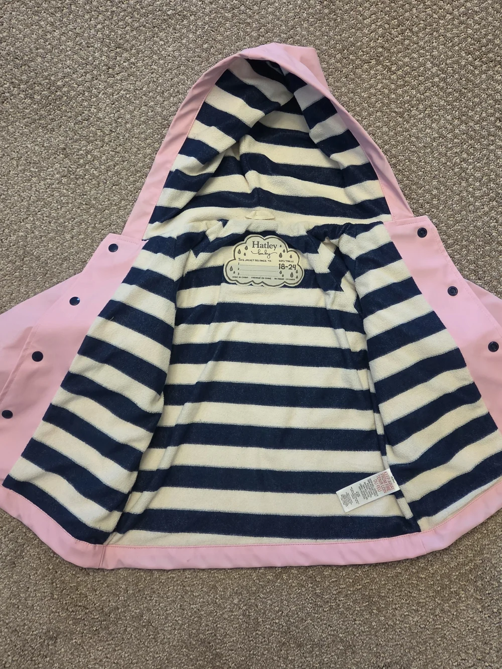 Hatley Light Pink Hooded Kids Raincoat